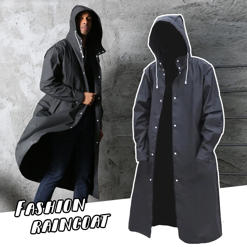 Купить Waterproof Long Black Raincoat 